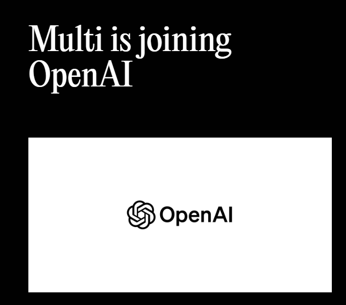 ​OpenAI 收购远程协作平台 Multi