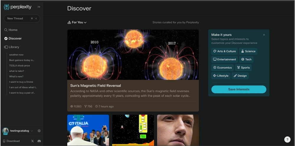 Perplexity to Unveil Enhanced Discovery Source with Expanded Topics