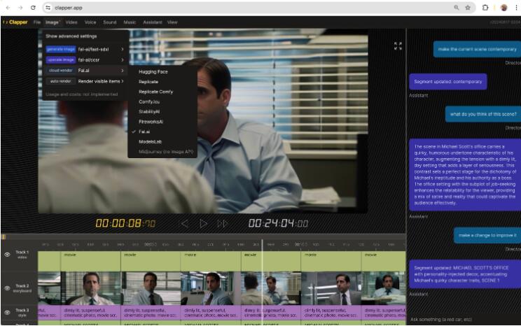 AI自动化视频剪辑神器Clapper 可直接在线一键生成图片、视频、语音等