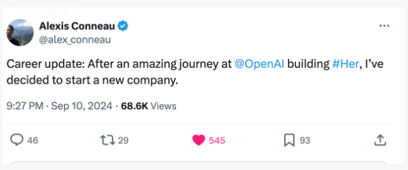 Another Major Loss! Key Figure Behind OpenAI GPT-4o Announces Departure to Start a New Venture