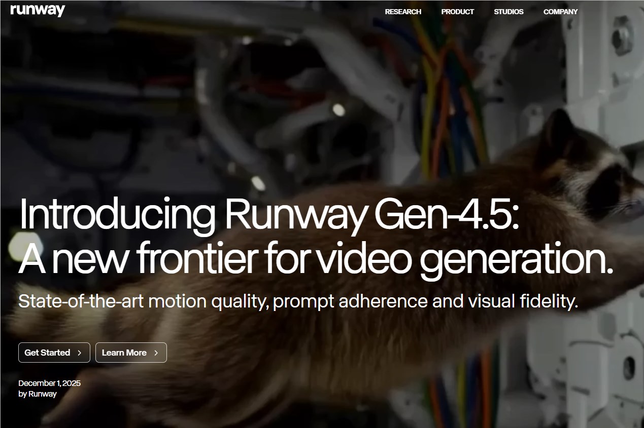 Runwayが新世代のGen-4.5動画生成モデルを発表、クリエイティブおよびビジュアル品質を向上